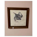 CAT PICTURE, NEEDLE POINT PICTURE, ETC.