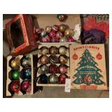 VINTAGE SHINY BRITE ORNAMENTS.
