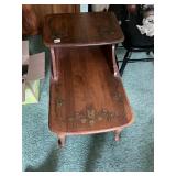 STENCILED ETHAN ALLEN TWO TIER SIDE TABLE