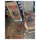 BURLAP BAGS 6 TO GO INCL COLLEGE HORSE FEED, PIG