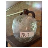 APPLE GLASS BOTTLE PARTIAL PAINT .