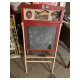 WOOD CHALK BOARD W/ TURNING SCROLL