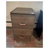 TWO DRAWER ROLLING PRESSED WOOD FILE