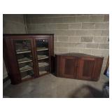 1860 - 1870 CHERRY 2 PC CORNER CABINET 58.5" W X