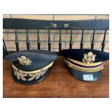 TWO VINTAGE CAPTAIN HATS W/ BOX