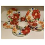 11 ETCHED RED WINE GLASSES