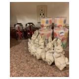 BUNNY FIGURE, CANDLES 4, CANDLE SHADES