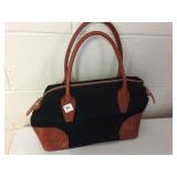 VERA PELLE HANDBAG MADE IN ITALY BLACK TEXTURED