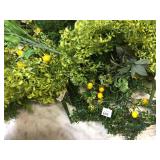 LEMON GARLAND, FAUX SUCCULENTS, TERRACOTTA POT,