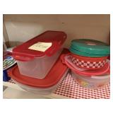 ASSORTED LOCKING LID STORAGE & HOLIDAY ORNAMENTS