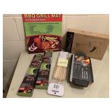 BBQ GRILL MAT, SHRIMP PAN CAST IRON, PAMPER CHEF