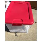 TOTE W/ SNOWFLAKES, SILVER ORNAMENTS, PLAID