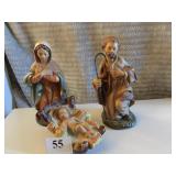 THREE PIECE ITALY NATIVITY SET MOLDED PLASTIC