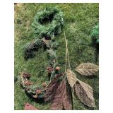 PINECONE GARLAND, BRONZE LARGE LEAVES, READY TO