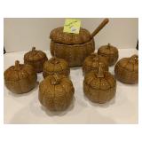 TEMPTATION PUMPKIN TUREEN SET W/ 8 BOWLS