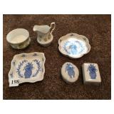 ANDREA 2 COVERED BOXES AND 2 DISHES PINEAPPLE