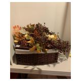 BASKET W/ LINER AND TWO WREATHS