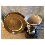 10" H VASE, SMALL 4" PICTURE FRAME & LETTERS ON