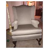 ETHAN ALLEN WING CHAIR STRIPPED UPHL. 32" W