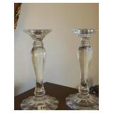 PAIR OF CRYSTAL CANDLE STICKS 10" NEIMAN MARCUS