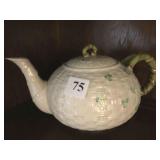 BELLEEK TEA POT GREEN MARK