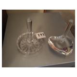 TWO RING HOLDERS ONE SIGNED ORREFORS SWEDEN HEART