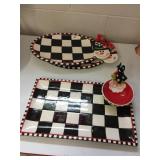 SANTA BLACK CHECK CHIP AND DIP AND 2 MATCHING