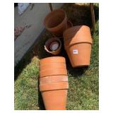 9 TERRACOTTA POTS MADE IN ITALY, 1 LINER, CANDLE