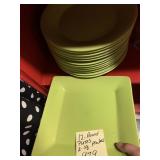 PIER 1 IMPORTS - GREEN 2 SQUARE PLATES AND 12