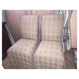 2 PARSON CHAIRS ON CASTERS 38" H X 18" W