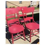RED PAINTED VINTAGE CHAIRS