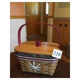 LONGABERGER BASKET W/ LINER AND PILL SORTERS