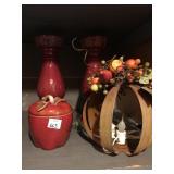 13 TALL MATCHING PILLAR CANDLE HOLDERS, APPLE