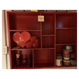 PAINTED RED BOOKCASE CONTENTS NOT INCLUDED 30" H