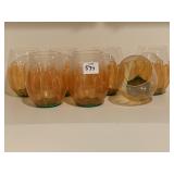7 GLASS FLOWER TUMBLERS