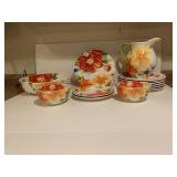 7 PIER ONE FLOWER DINNER PLATES, 2 LUNCHEON, 2