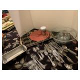 GLASS BOWLS, BAKING PAN, ETC.