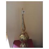 15" BLOWN GLASS TREE TOPPER GOLD