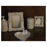 LENOX PICTURE FRAMES, BATH SET, HEART DISH