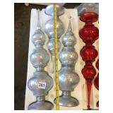 RED LIGHT UP TREE SET OF 3