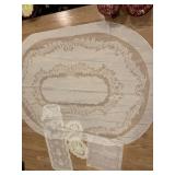TABLECLOTH WITH LACE EDGE, NAPKINS ETC.