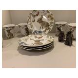 PIER ONE BUNNY SET 4 PLATES AND MUGS $9.00 EACH &