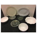 PLASTIC SERVING TRAYS, WHITE SERVING BOWLS MADE
