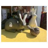 PORCELAIN RABBIT WITH CRACKLE FINISH, RESIN