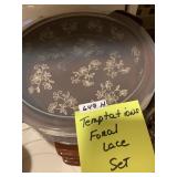 TEMPTATION FLORAL LACE 3 BOWL SET W/ LID