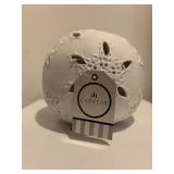 LIGHT UP WHITE GLAZED BALL W/ LIGHT IN GIFT BOX