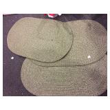 3 GREEN BRAIDED THROW RUGS, 41X24