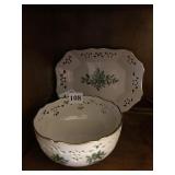 LENOX HOLLY BOWL AND PLATE