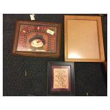 WALL ART AND EMPTY FRAME 19X16