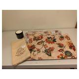 12 PLACE MATS FOOD NETWORK AND GLASS GEM, T-TOWEL